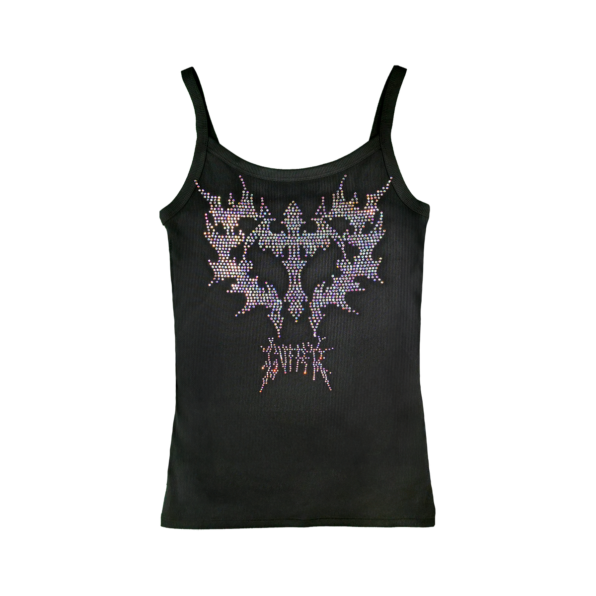 Rhinestone Cross Heart Tank Top - Black – Gutter Compound