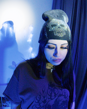 Load image into Gallery viewer, Rhinestone Skullbat Beanie - Black