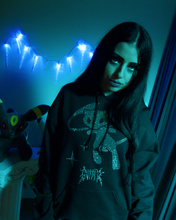 Load image into Gallery viewer, Rhinestone Mew Hoodie - Black