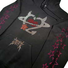 Load image into Gallery viewer, Rhinestone Planet Cherry Hoodie - Black