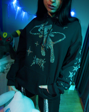 Load image into Gallery viewer, Rhinestone Mew Hoodie - Black