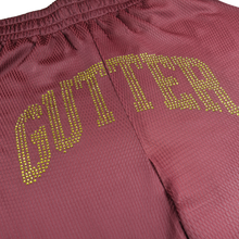 Load image into Gallery viewer, Rhinestone Arc Mesh Shorts - Maroon