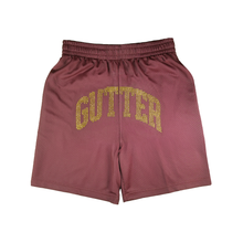 Load image into Gallery viewer, Rhinestone Arc Mesh Shorts - Maroon