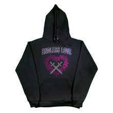 Load image into Gallery viewer, Rhinestone Endless Love Hoodie - Black