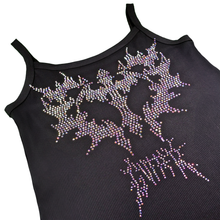 Load image into Gallery viewer, Rhinestone Cross Heart Tank Top - Black