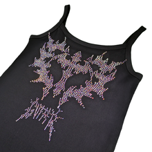 Load image into Gallery viewer, Rhinestone Cross Heart Tank Top - Black