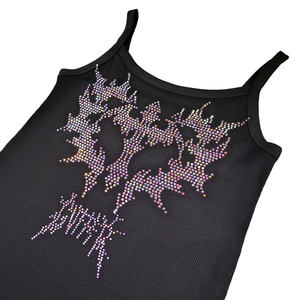 カタリスト 22SS LOT OF CROSS INNER TANKTOP Rhinestone Cross Heart Tank Top - Black – Gutter Compound