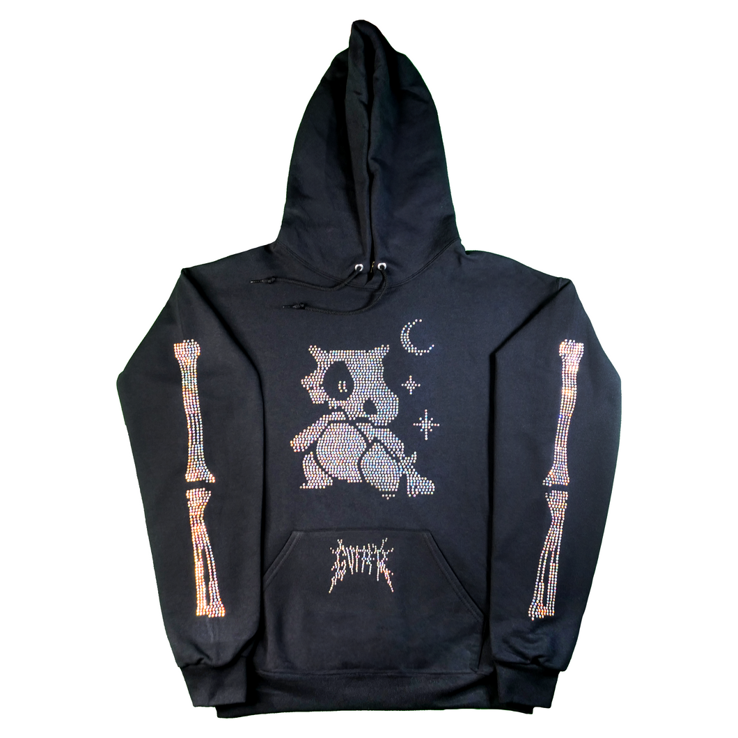 Rhinestone Cubone Hoodie - Black