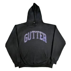 Rhinestone Gutter Arc Hoodie - Black