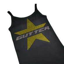 Load image into Gallery viewer, Rhinestone Gutter Star Tank Top - Black