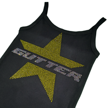 Load image into Gallery viewer, Rhinestone Gutter Star Tank Top - Black