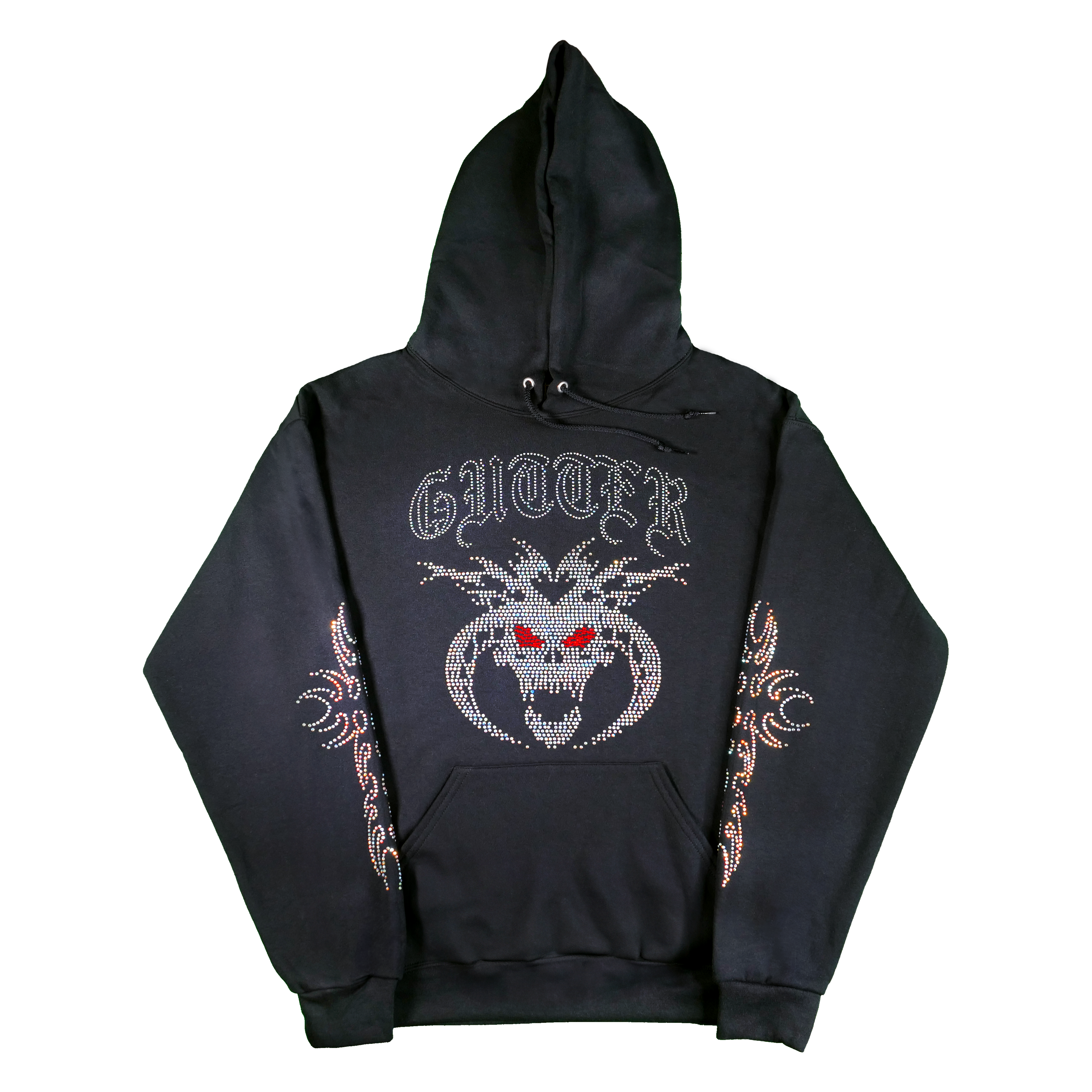 Rhinestone Chaos Hoodie - Black – Gutter Compound