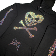 Load image into Gallery viewer, Rhinestone Heart Skull Hoodie - Black