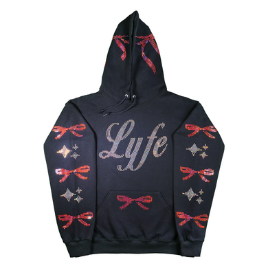 Rhinestone Lyfe Hoodie - Black