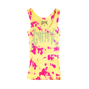 Rhinestone Splat Tank Top - Sorbet Dye