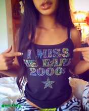 Load image into Gallery viewer, Rhinestone I Miss The Early 2000&#39;s Tank Top - Black
