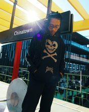 Load image into Gallery viewer, Rhinestone Heart Skull Hoodie - Black