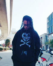 Load image into Gallery viewer, Rhinestone Heart Skull Hoodie - Black