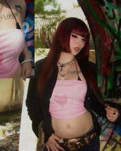 Load image into Gallery viewer, Rhinestone Heart Wing Tube Top - Light Pink