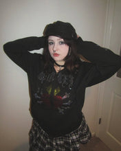 Load image into Gallery viewer, Immaculate Heart Rhinestone Zip Up Hoodie - Black