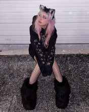 Load image into Gallery viewer, Rhinestone Mew Hoodie - Black