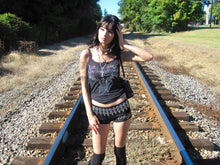 Load image into Gallery viewer, Rhinestone Cross Heart Tank Top - Black
