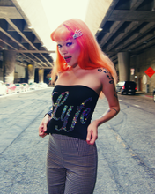Load image into Gallery viewer, Rhinestone Lyfe Tube Top - Black