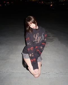 Rhinestone Lyfe Hoodie - Black