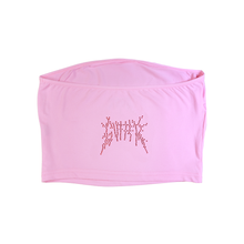 Load image into Gallery viewer, Rhinestone Heart Wing Tube Top - Pink