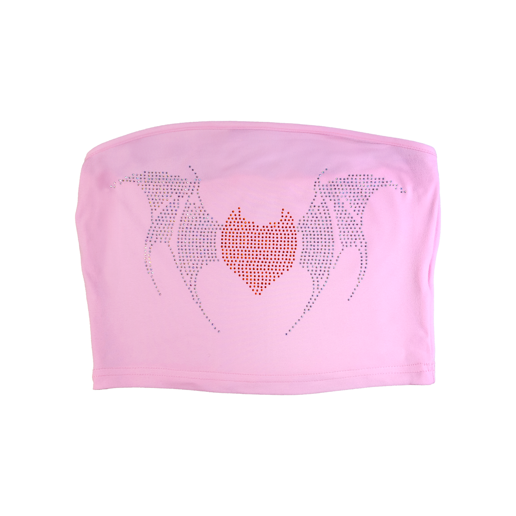 Rhinestone Heart Wing Tube Top - Pink – Gutter Compound