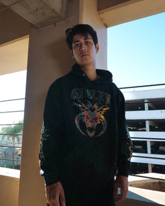 Rhinestone Chaos Hoodie - Black