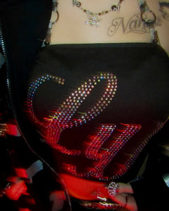Rhinestone Lyfe Tube Top - Black