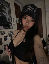 Load image into Gallery viewer, Rhinestone Splat Black Trucker Hat