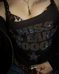 Rhinestone I Miss The Early 2000's Tank Top - Black