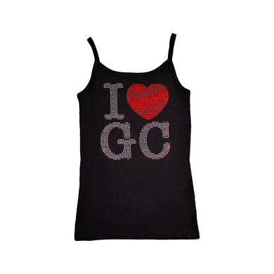 Rhinestone 'I Heart GC' Tank Top - Black