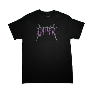 Reflective Iridescent Splat Logo Tee - Black