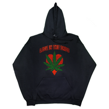 Load image into Gallery viewer, Rhinestone Love Is The Drug Hoodie - Black