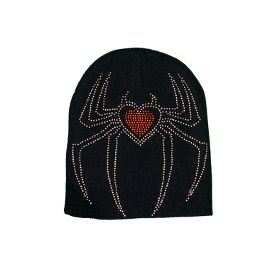 Rhinestone Lovebug Beanie - Black