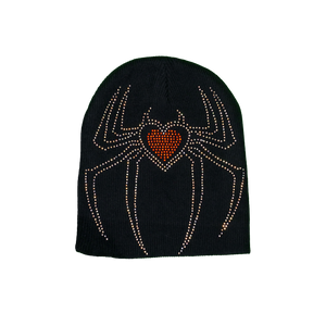 Rhinestone Lovebug Beanie - Black