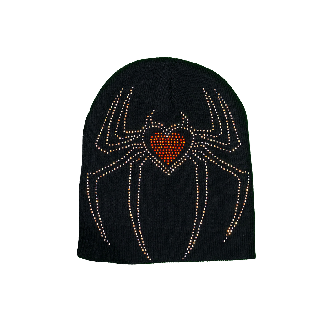 Rhinestone Lovebug Beanie - Black