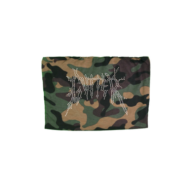 Rhinestone Splat Tube Top - Camo