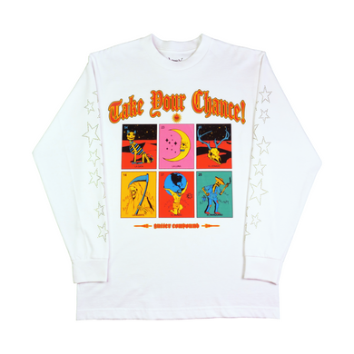 Take Your Chance Long Sleeve Tee - White